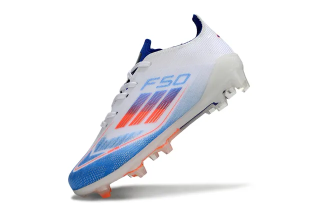 Adidas White Gold Chaussures de football à tige basse en tricot supérieur translucide contrepoids de talon sol ferme 4