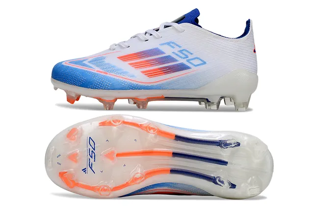 Adidas White Gold Chaussures de football à tige basse en tricot supérieur translucide contrepoids de talon sol ferme 5