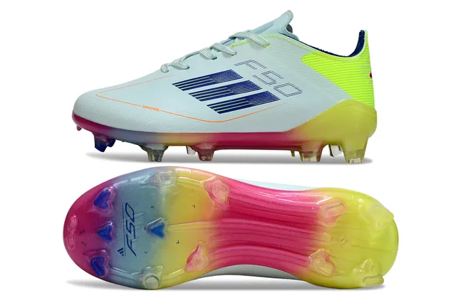 Adidas White Gold Chaussures de football à tige basse en tricot supérieur translucide contrepoids de talon sol ferme 13