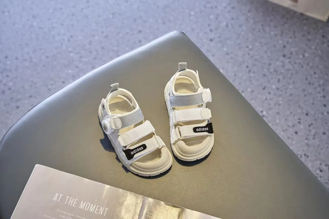 Adidas Blanc Gris Bretelles Velcro Réglables Semelle Moldée Épaisse Sandales Casual 11