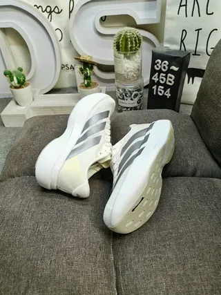 Adidas White Gray Mesh Upper Tonal Three-Stripe Overlay Lifestyle Sneakers 6
