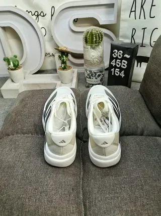 Adidas White Gray Mesh Upper Tonal Three-Stripe Overlay Lifestyle Sneakers 8
