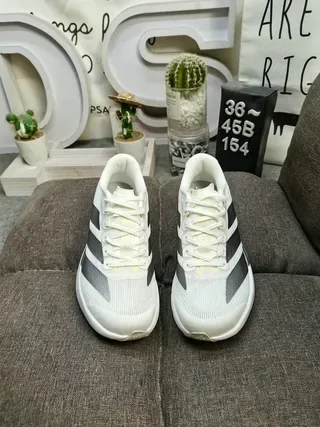 Adidas White Gray Mesh Upper Tonal Three-Stripe Overlay Lifestyle Sneakers 10
