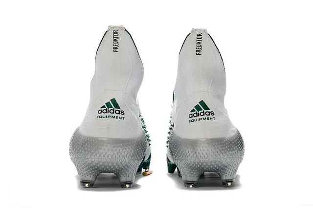 Adidas Sapatos de Futebol Branco e Verde Colar Alto Spikes Anteiro Sola Firme 4