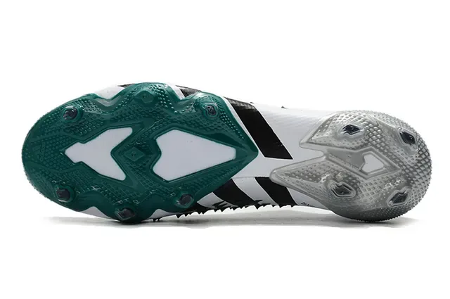 Adidas Sapatos de Futebol Branco e Verde Colar Alto Spikes Anteiro Sola Firme 6