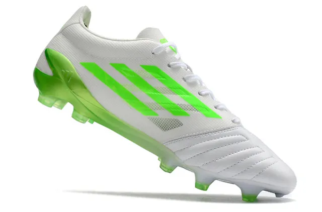 Adidas Brancos Verdes Low-Cut Com Cadarço Upper De Malha Sintética Para Campo Firme Sapatos De Futebol 3