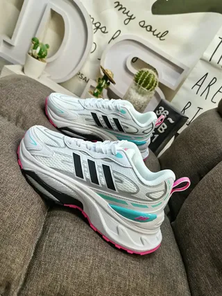 Adidas White Green Oversized Sole Mesh And Synthetic Overlay Construction Chunky Sneakers 7