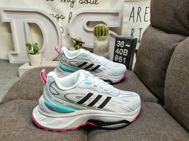 Adidas White Green Oversized Sole Mesh And Synthetic Overlay Construction Chunky Sneakers 11
