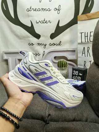Adidas White Green Oversized Sole Mesh And Synthetic Overlay Construction Chunky Sneakers 15