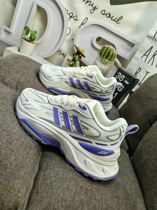 Adidas White Green Oversized Sole Mesh And Synthetic Overlay Construction Chunky Sneakers 17