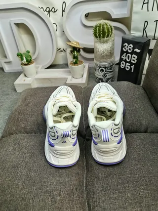 Adidas White Green Oversized Sole Mesh And Synthetic Overlay Construction Chunky Sneakers 18