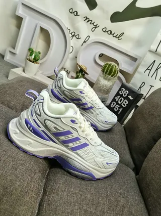 Adidas White Green Oversized Sole Mesh And Synthetic Overlay Construction Chunky Sneakers 19