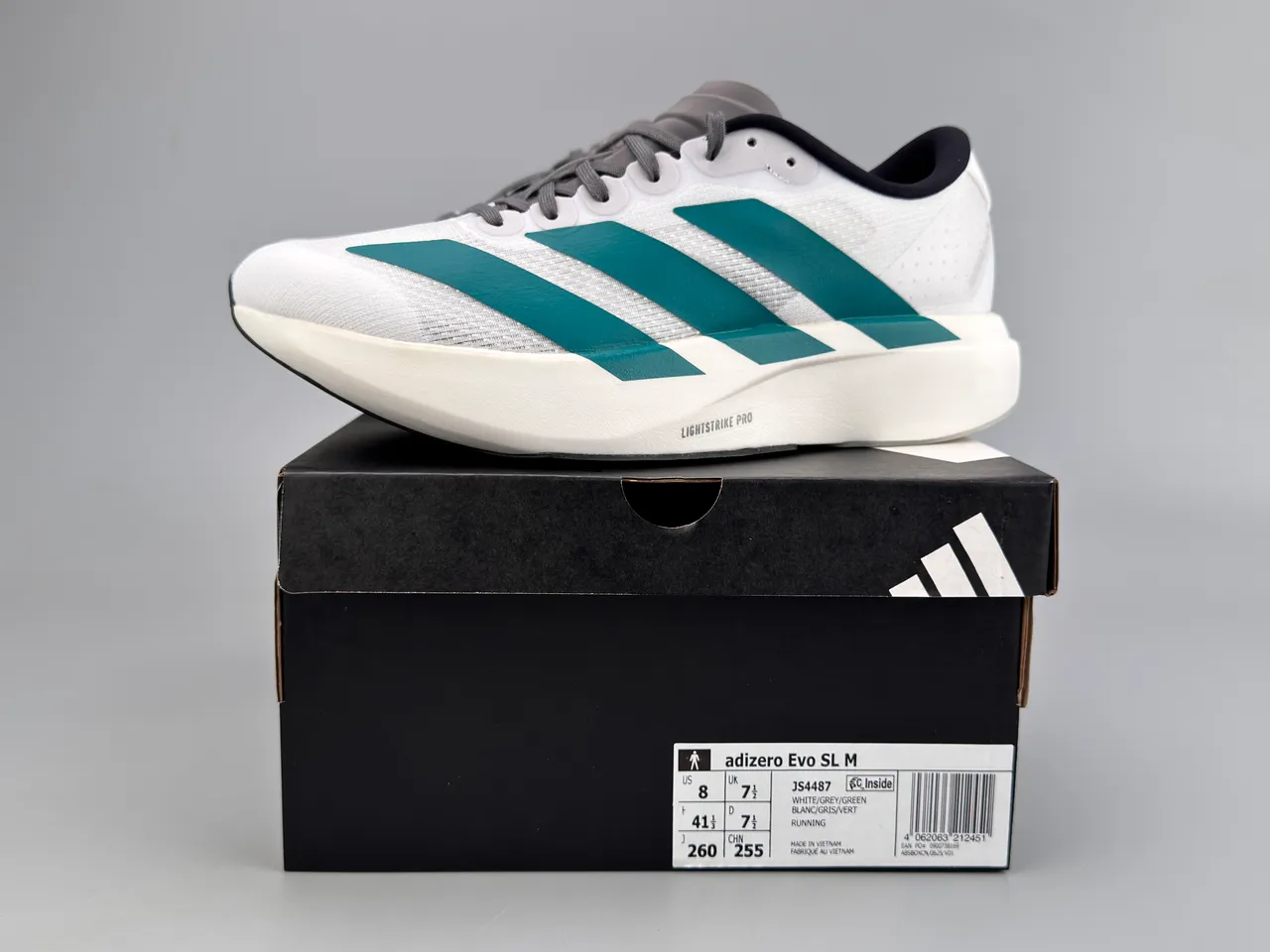 Adidas White Green Racing Silhouette Engineered Mesh Upper Running Shoes 4