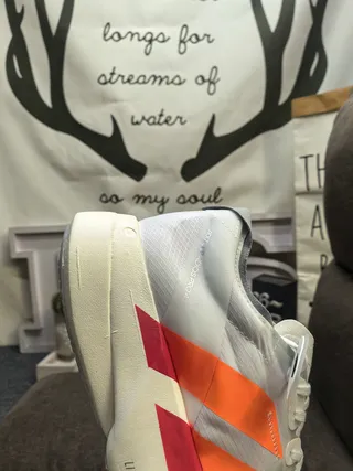 Adidas White Orange Low-Top Engineered Mesh Upper Running Shoes 3
