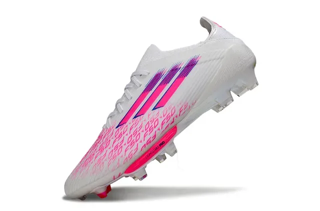 Adidas 白色粉色低帮袜套透明TPU鞋面人工草地足球鞋 3