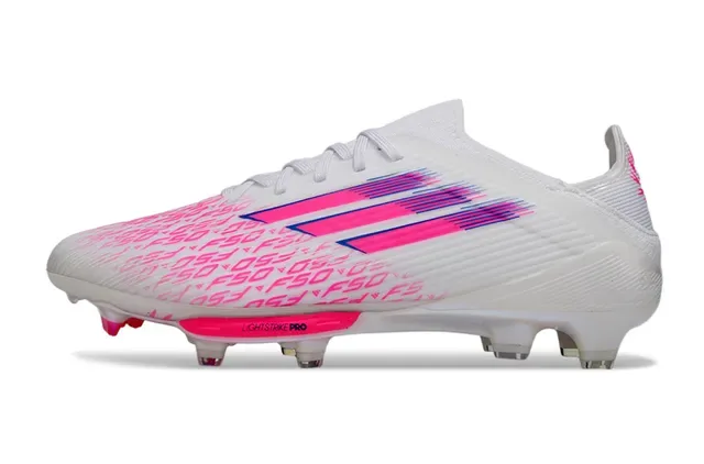 Adidas 白色粉色低帮袜套透明TPU鞋面人工草地足球鞋 8