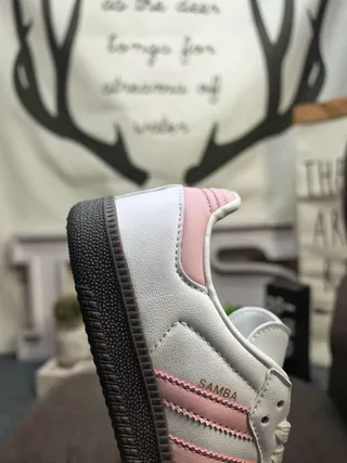 Adidas White Pink Low-Top Leather Upper Lifestyle Sneakers 3