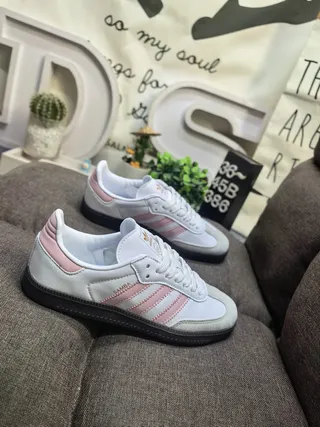 Adidas White Pink Low-Top Leather Upper Lifestyle Sneakers 9
