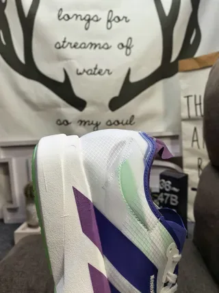 Adidas White Purple Layered Mesh And Synthetic Upper Sculpted Midsole Running Shoes 3