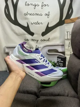 Adidas White Purple Layered Mesh And Synthetic Upper Sculpted Midsole Running Shoes 5