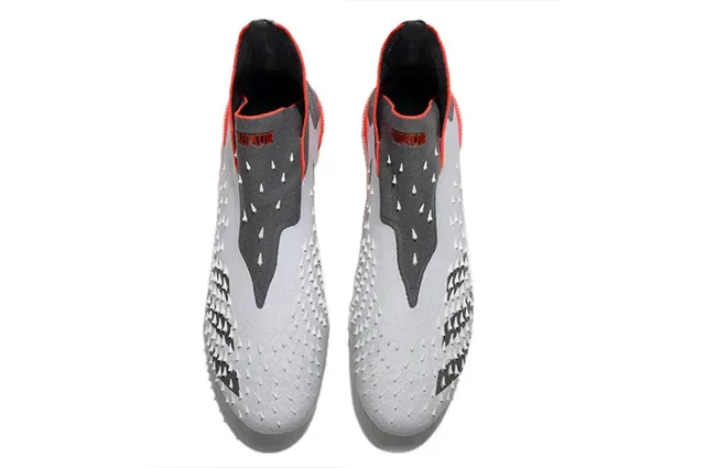 Adidas White Red High-Cut Textured Upper Firm-Ground Soccer Shoes 11