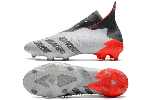Adidas White Red High-Cut Textured Upper Firm-Ground Soccer Shoes 14