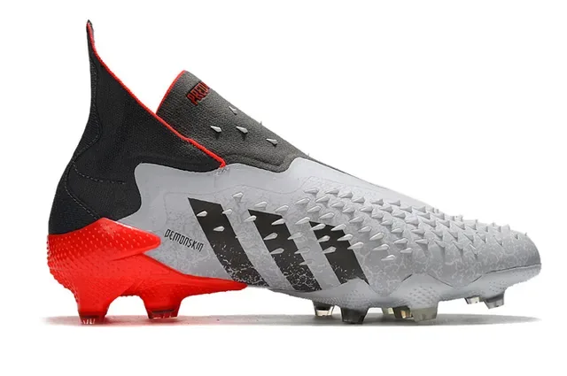 Adidas White Red High-Cut Textured Upper Firm-Ground Soccer Shoes 16