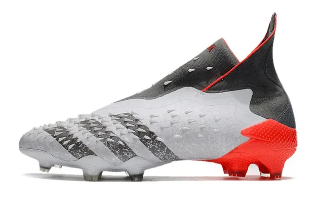 Adidas White Red High-Cut Textured Upper Firm-Ground Soccer Shoes 17
