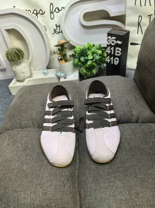 Adidas White Red Laceless Strap Closure Three Stripes Lifestyle Sneakers 10