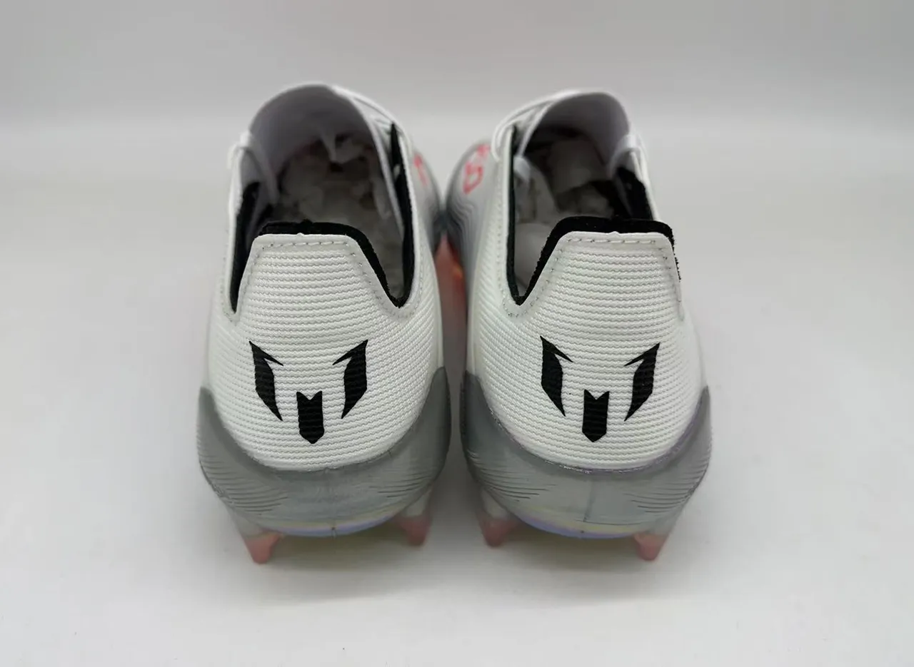 Adidas White Red Low-Cut Synthetic Upper Asymmetrical Lacing Firm-Ground Soccer Shoes 3