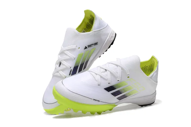 Adidas Zapatos de Fútbol Blancos Amarillos Corte Bajo Parte Superior de Tejido Detalle de Rayas Gradientes para Césped 6