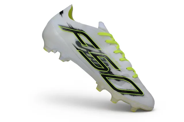 Adidas White Yellow Translucent Iridescent Sole Neon Accent Piping Firm-Ground Soccer Shoes 2