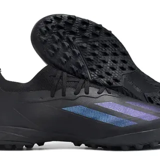 Adidas X Black Blue منخفض القطع ياقة محبوكة أحذية كرة القدم Turf