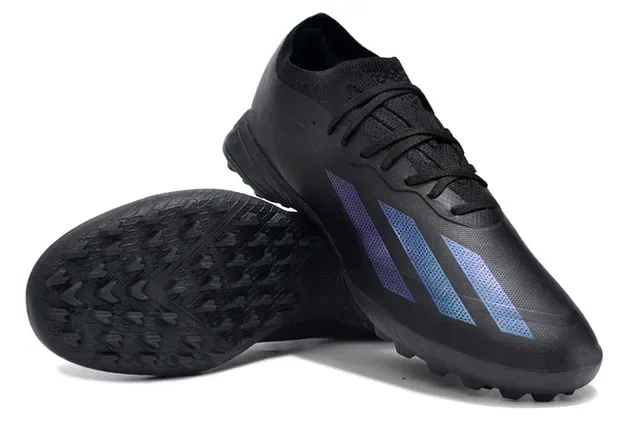 Adidas X Black Blue Low-Cut Knit Collar Chaussures de Football Turf 4
