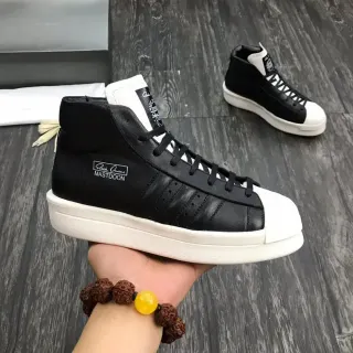 Adidas x Rick Owens Superstar Hi Black and White Lifestyle Sneakers