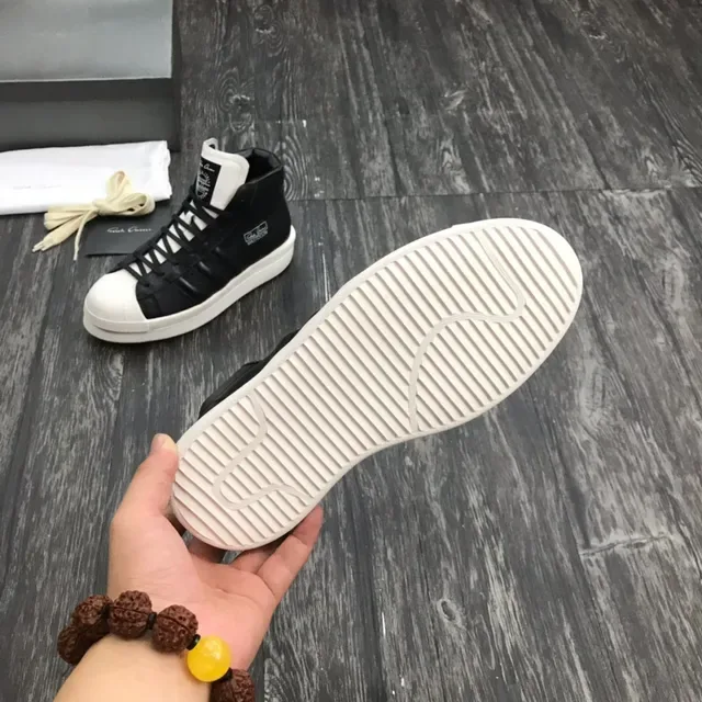 Adidas x Rick Owens Superstar Hi Black and White Lifestyle Sneakers 2