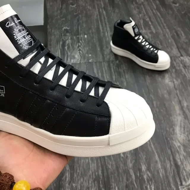 Adidas x Rick Owens Superstar Hi Black and White Lifestyle Sneakers 6