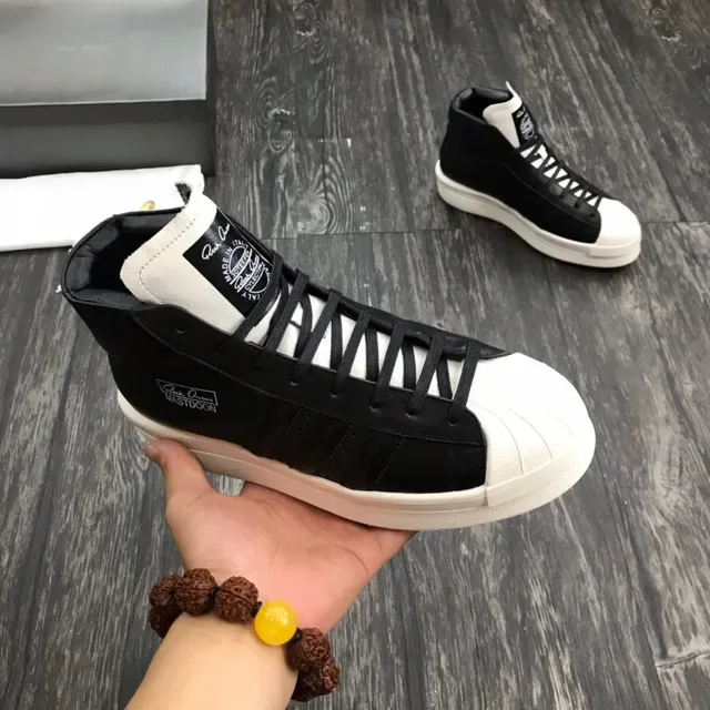 Adidas x Rick Owens Superstar Hi Black and White Lifestyle Sneakers 7