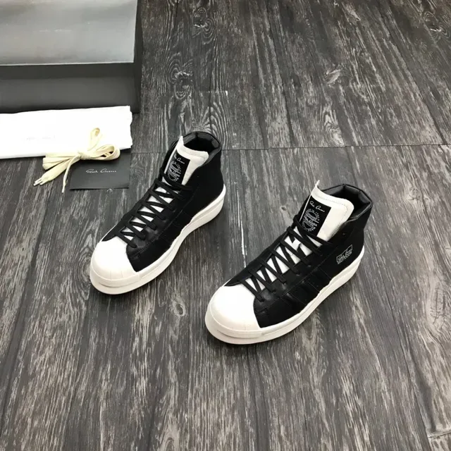 Adidas x Rick Owens Superstar Hi Black and White Lifestyle Sneakers 8