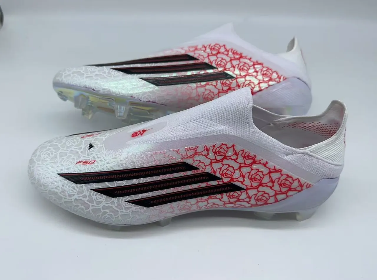 Adidas X Speedflow White Red Rose Firm-Ground Soccer Shoes 5
