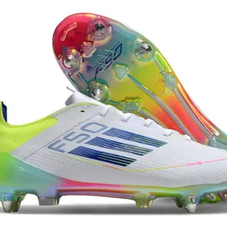 Adidas X White Multicolor Low-Cut Synthetic Upper Iridescent Rainbow Sole Firm-Ground Soccer Shoes