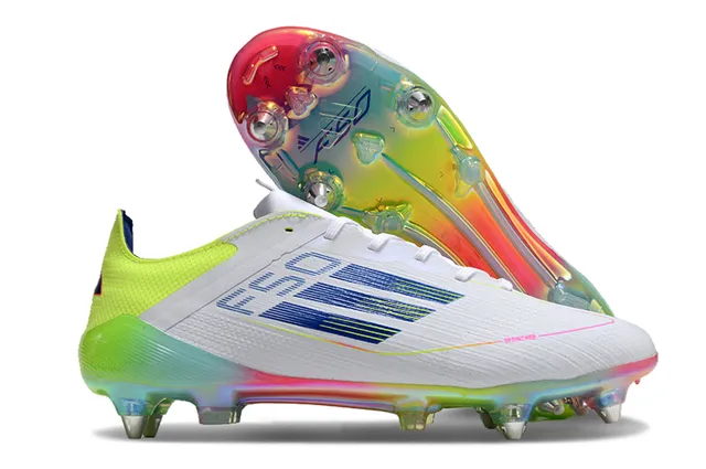 Adidas X White Multicolor Low-Cut Synthetic Upper Iridescent Rainbow Sole Firm-Ground Soccer Shoes 1
