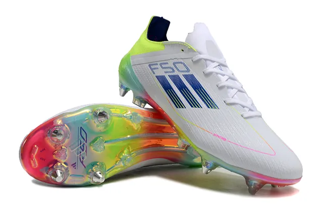 Adidas X White Multicolor Low-Cut Synthetic Upper Iridescent Rainbow Sole Firm-Ground Soccer Shoes 4