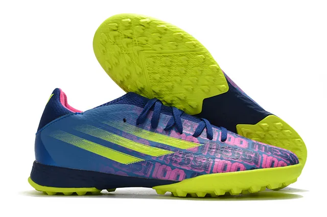 Adidas Chaussures de football turf jaune noir low-cut lacets upper text-print 4