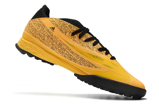 Adidas Chaussures de football turf jaune noir low-cut lacets upper text-print 15