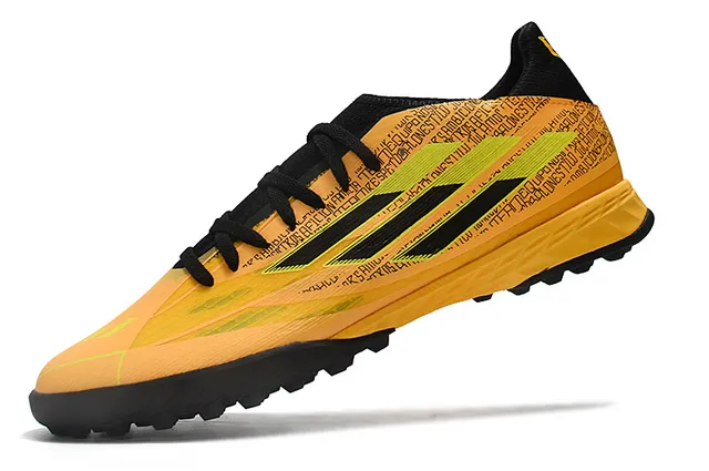Adidas Chaussures de football turf jaune noir low-cut lacets upper text-print 16