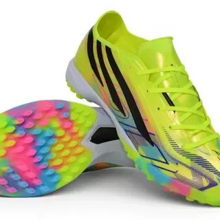 Adidas Zapatillas de fútbol turf Amarillo Multicolor Neón Upper Sintético Suela Tie-Dye