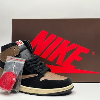 Air Jordan 1 Black Tan Cream Basketball Shoes