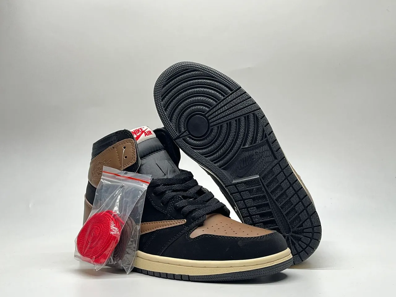 Air Jordan 1 Black Tan Cream Basketball Shoes 8