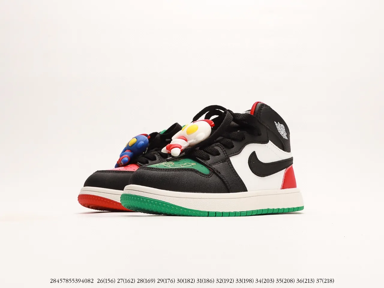 Air Jordan 1 High Kids Black White Red Gray Blue Spiderweb Basketball Shoes 9